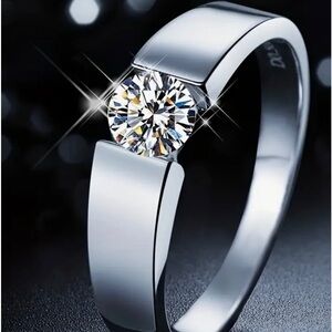 0.5ct Round Zirconia Stone Solitaire Silver Plated Ting in Sizes